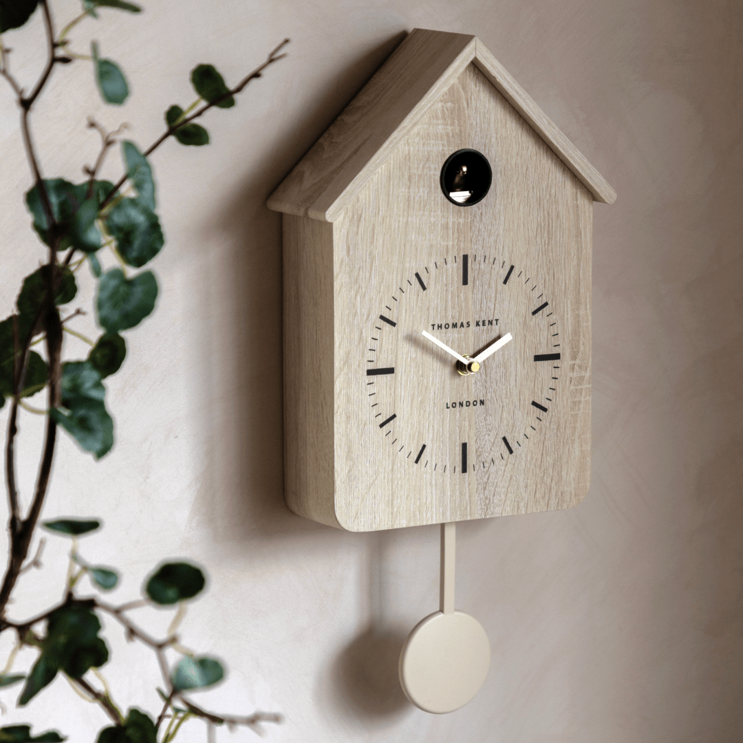 Thomas Kent Cuckoo Clock - Washed Oak1 - Duck Barn Interiors