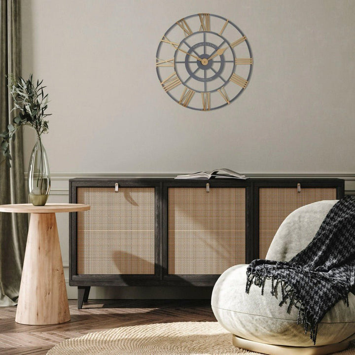 Thomas Kent Evening Star Skeleton Wall Clock - Brass (61cm/24")2 - Duck Barn Interiors