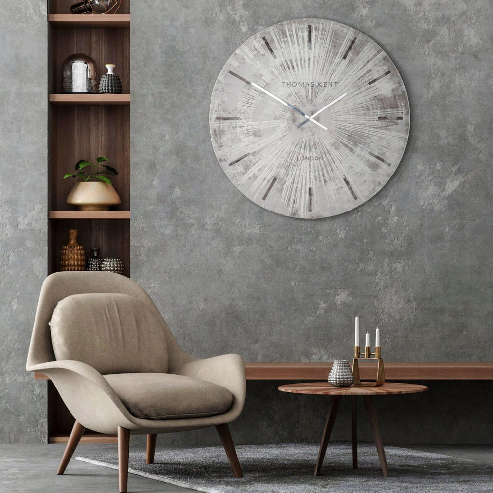 Thomas Kent Starburst Grand Clock - Silver (90cm)1 - Duck Barn Interiors