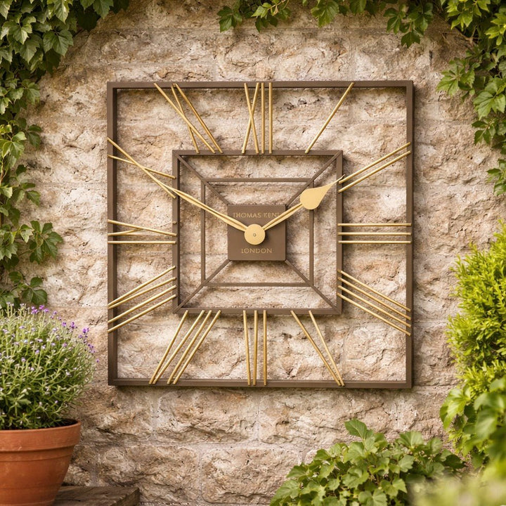 Thomas Kent Summer House Square Outdoor Wall Clock1 - Duck Barn Interiors