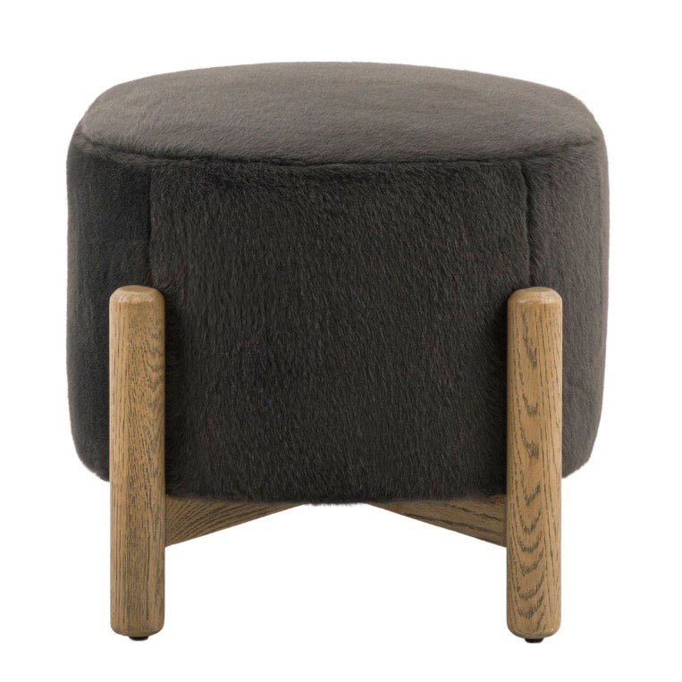 Tindon Round Footstool - Alaska Graphite6 - Duck Barn Interiors