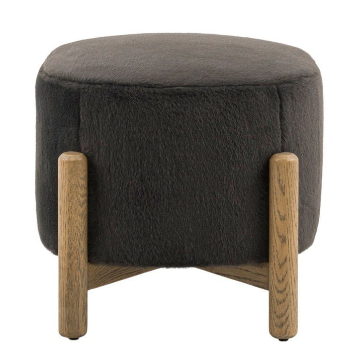 Tindon Round Footstool - Alaska Graphite6 - Duck Barn Interiors