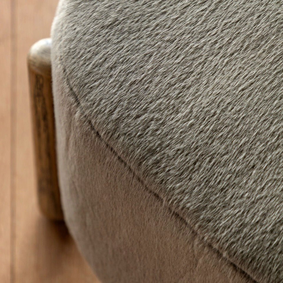 Tindon Round Footstool - Alaska Khaki3 - Duck Barn Interiors