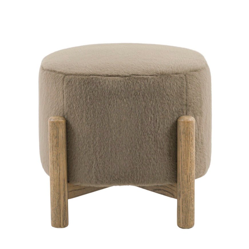 Tindon Round Footstool - Alaska Khaki6 - Duck Barn Interiors
