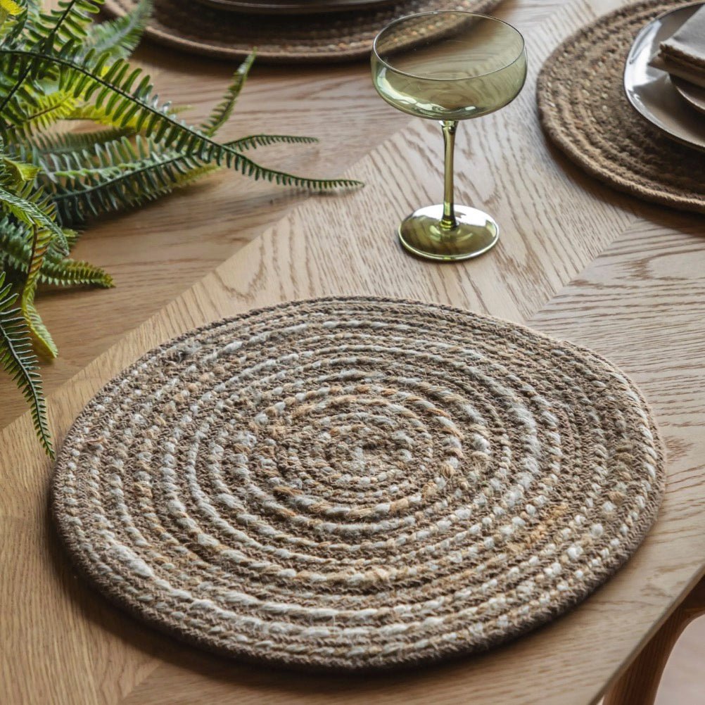 Tonal Weave Round Placemats (Set of 4)1 - Duck Barn Interiors