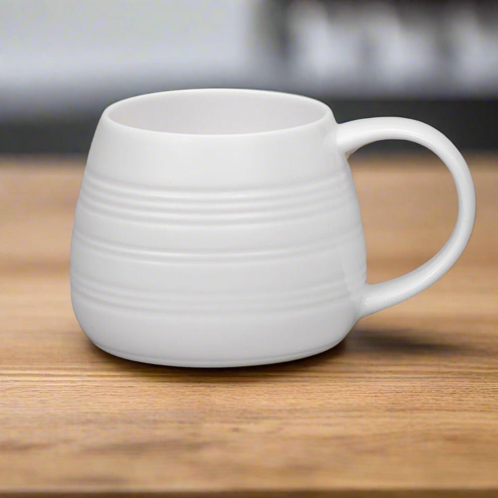 Tulip White Bone China Mug - Linear2 - Duck Barn Interiors