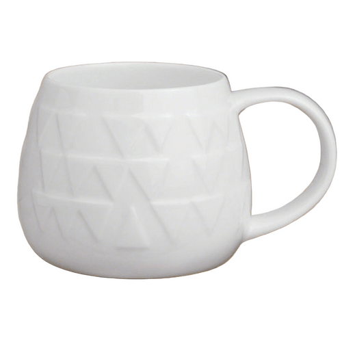 Tulip White Bone China Mug - Zig Zag