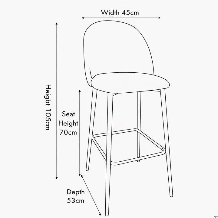 Turi Pebble Linen Mix and Black Metal Bar Stool9 - Duck Barn Interiors