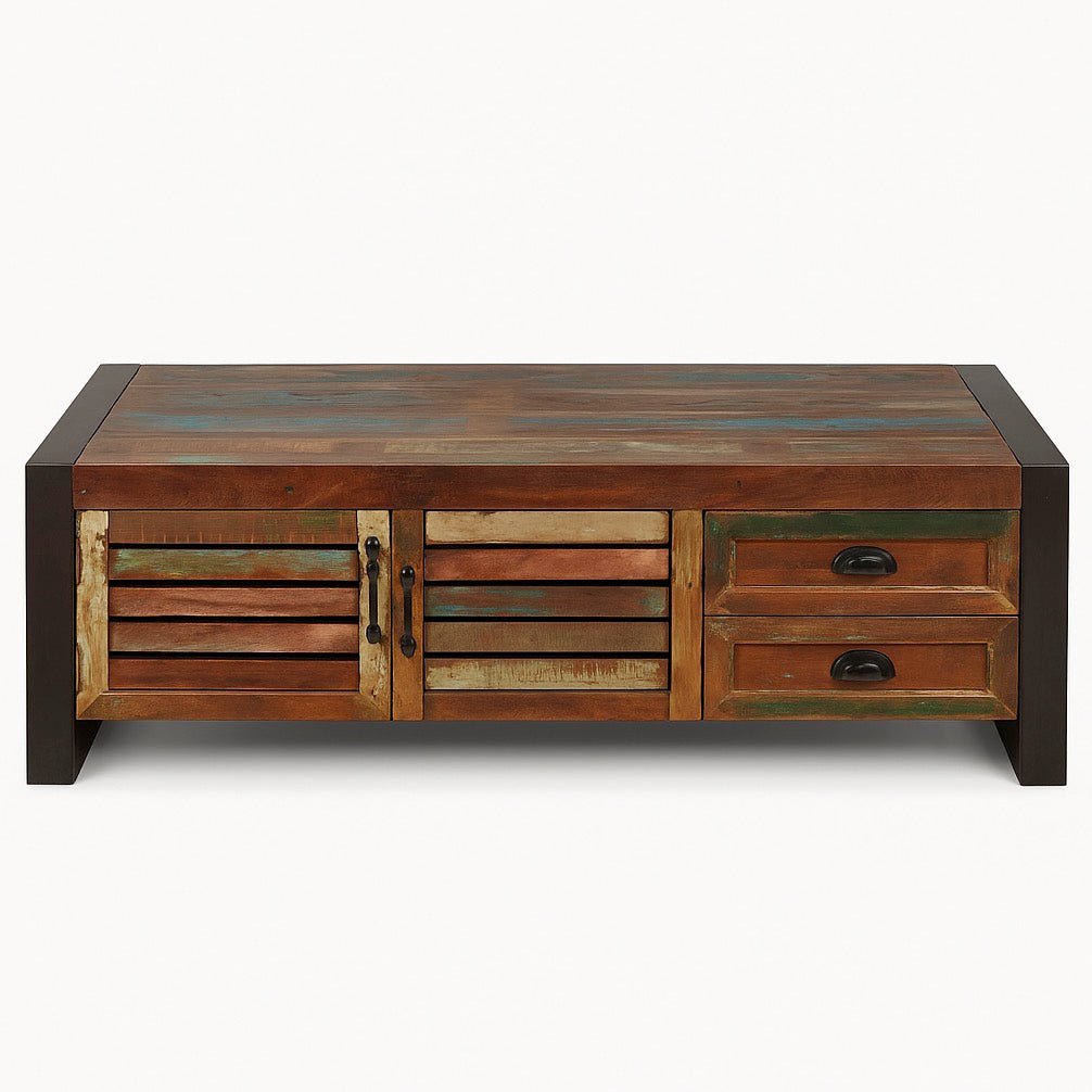 Urban Chic Large Coffee Table with Drawers & Cupboard1 - Duck Barn Interiors