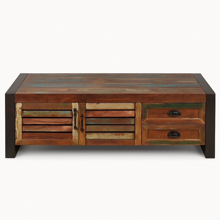 Urban Chic Large Coffee Table with Drawers & Cupboard1 - Duck Barn Interiors