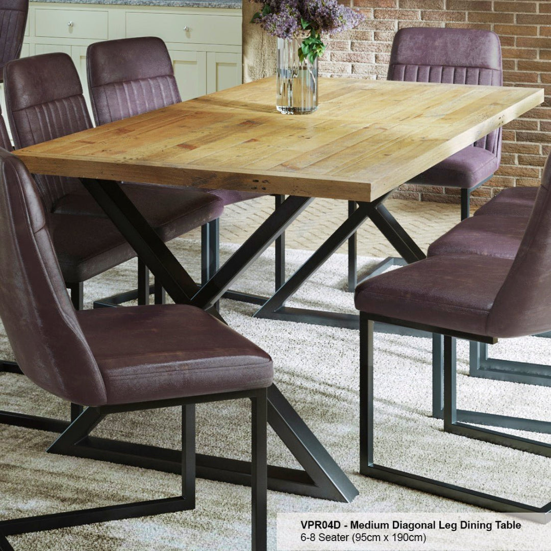 Urban Elegance Dining Table - Diagonal Leg (3 Sizes)3 - Duck Barn Interiors
