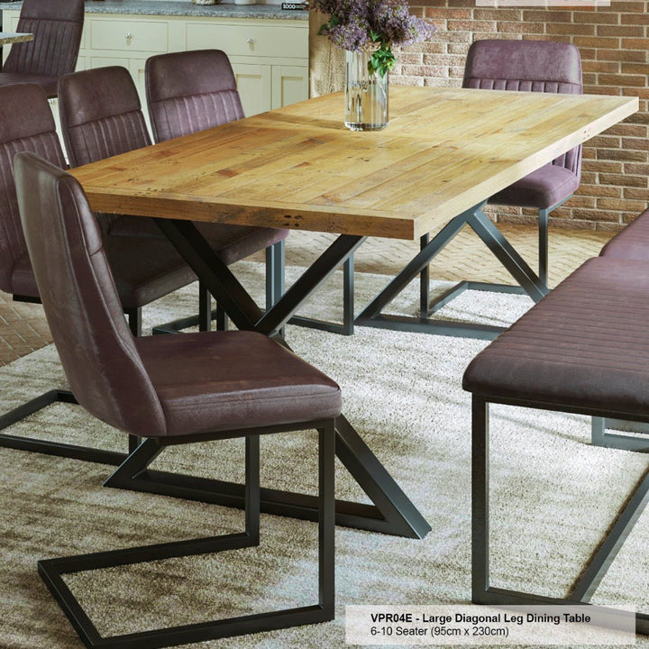 Urban Elegance Dining Table - Diagonal Leg (3 Sizes)2 - Duck Barn Interiors