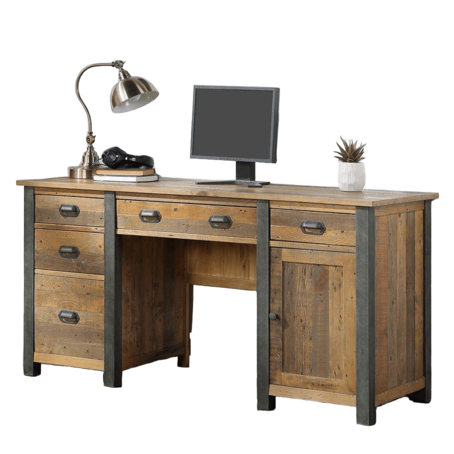 Urban Elegance Twin Pedestal Home Office Desk1 - Duck Barn Interiors