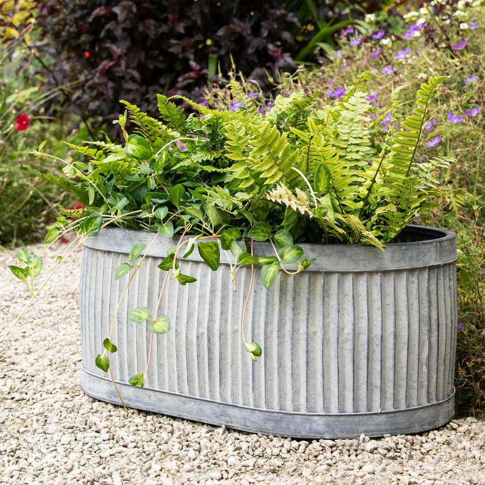 Vence Oval Steel Trough - 52.5cm2 - Duck Barn Interiors