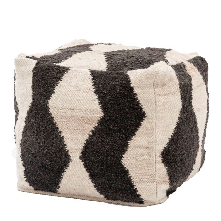 Visby Black & White Pouffe3 - Duck Barn Interiors