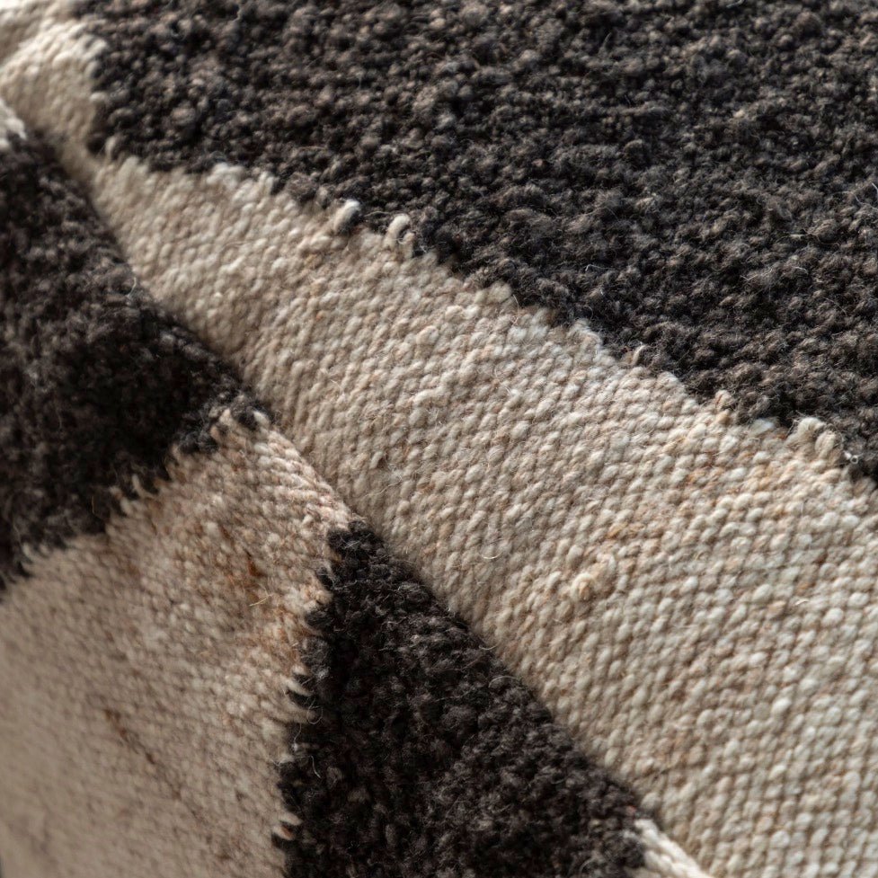 Visby Black & White Pouffe2 - Duck Barn Interiors