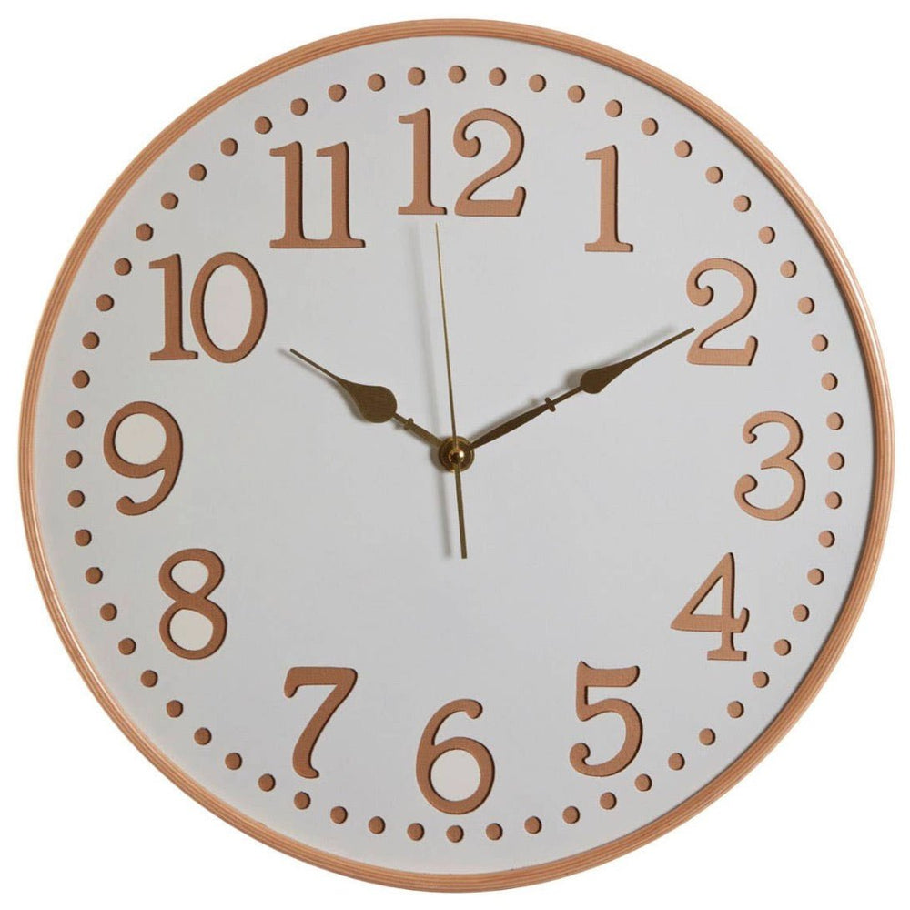 Vitus White Wood with Gold Numbers Wall Clock2 - Duck Barn Interiors