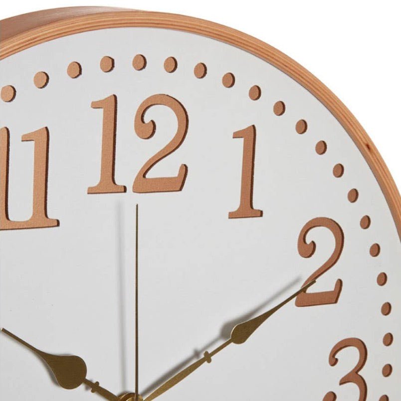 Vitus White Wood with Gold Numbers Wall Clock4 - Duck Barn Interiors