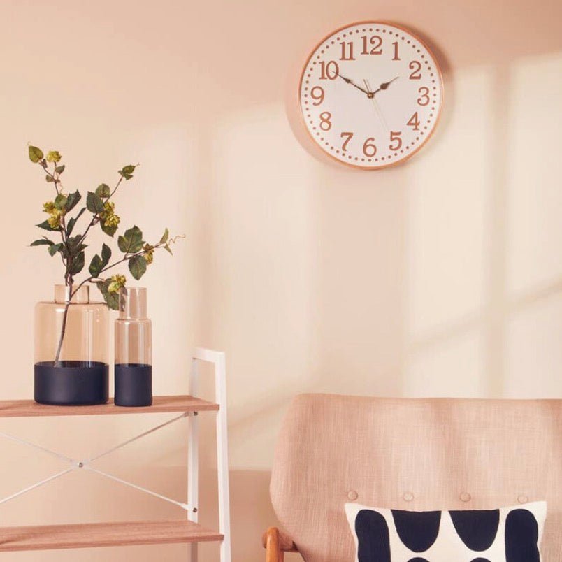 Vitus White Wood with Gold Numbers Wall Clock3 - Duck Barn Interiors