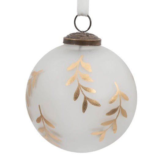 White and Gold Mistel Baubles - Set of 48 - Duck Barn Interiors