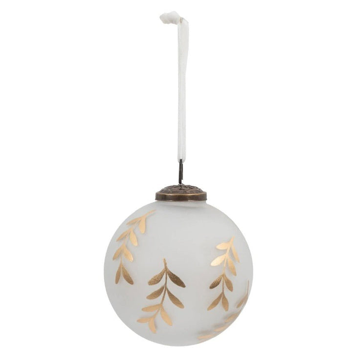 White and Gold Mistel Baubles - Set of 47 - Duck Barn Interiors