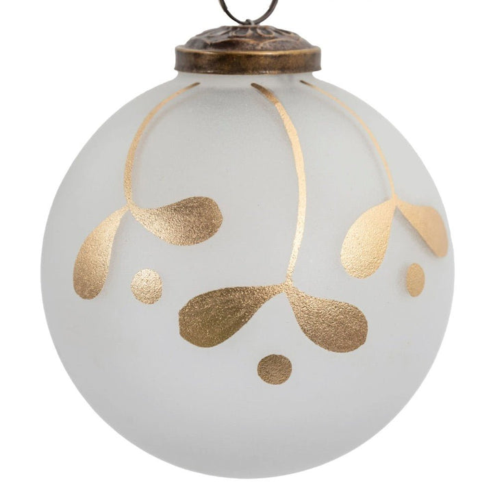 White and Gold Mistel Baubles - Set of 41 - Duck Barn Interiors