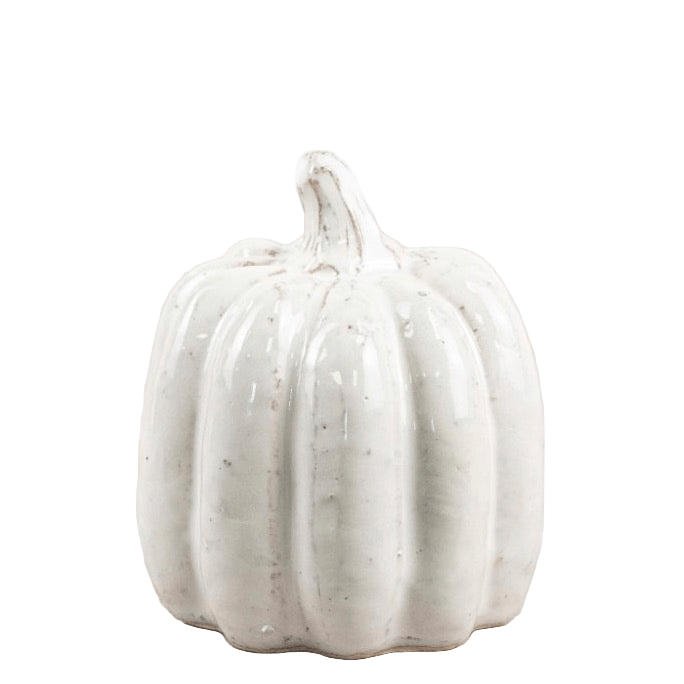 White Ceramic Pumpkin - Small1 - Duck Barn Interiors
