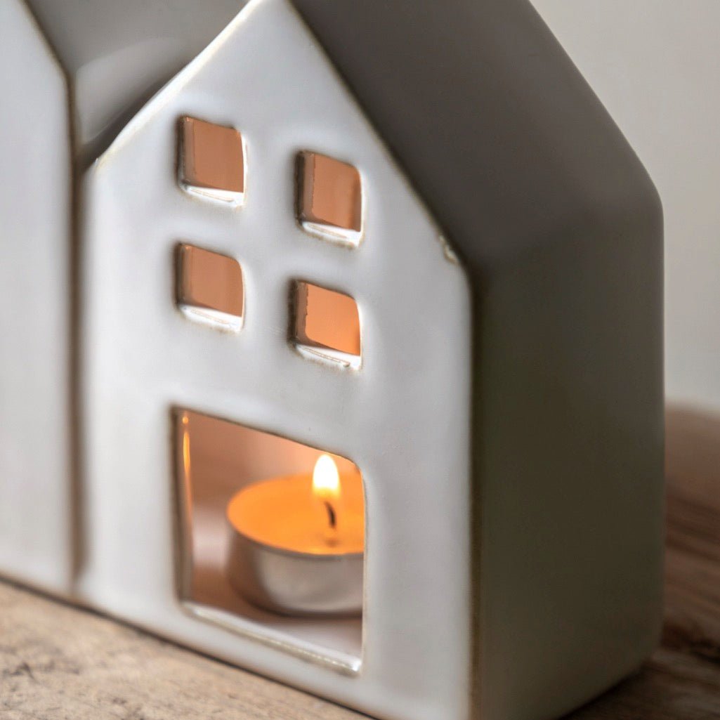 White Houses Ceramic Tealight Holder4 - Duck Barn Interiors