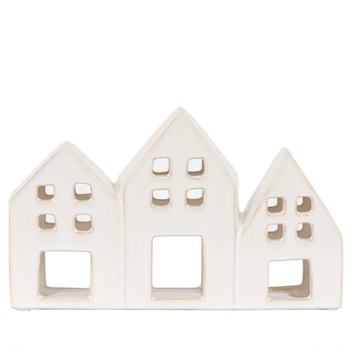 White Houses Ceramic Tealight Holder2 - Duck Barn Interiors