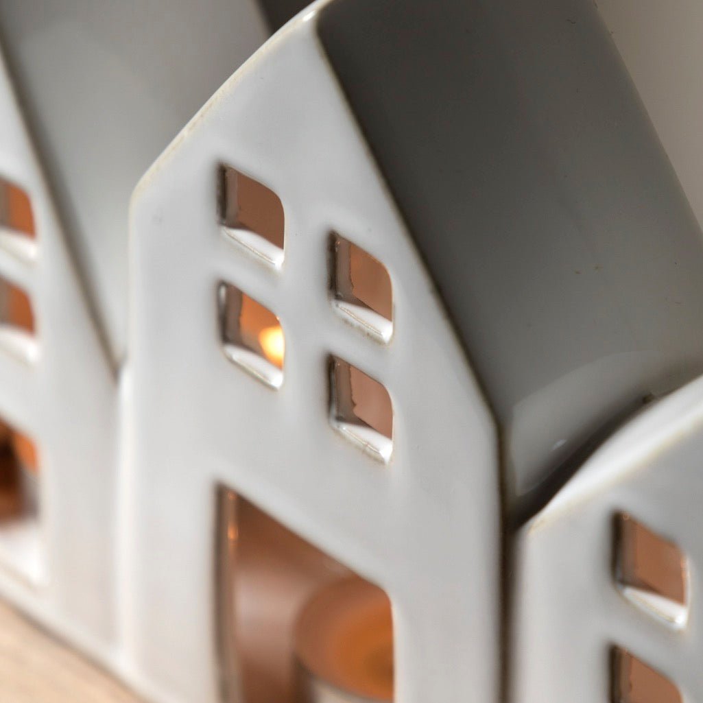 White Houses Ceramic Tealight Holder3 - Duck Barn Interiors