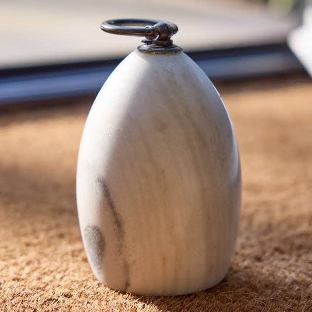 White Marble Door Stop1 - Duck Barn Interiors