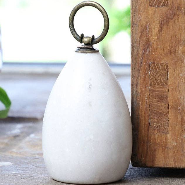 White Marble Door Stop2 - Duck Barn Interiors