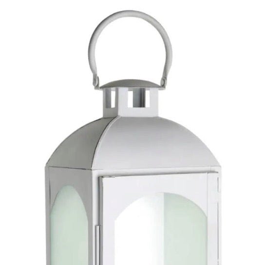White Wash Mild Steel Lantern - Large2 - Duck Barn Interiors