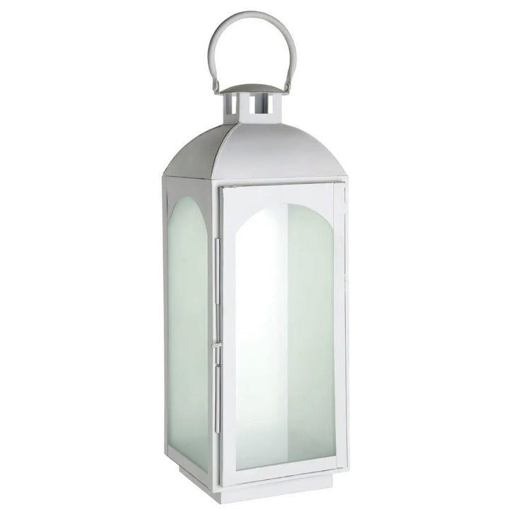 White Wash Mild Steel Lantern - Large1 - Duck Barn Interiors