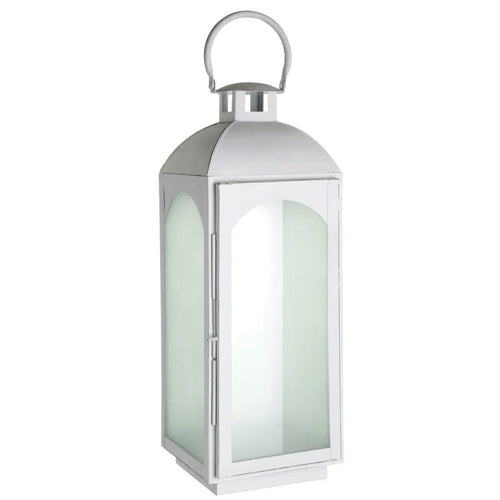 White Wash Mild Steel Lantern - Large