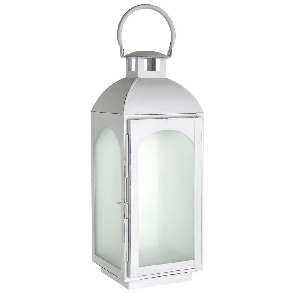 White Wash Mild Steel Lantern - Small1 - Duck Barn Interiors