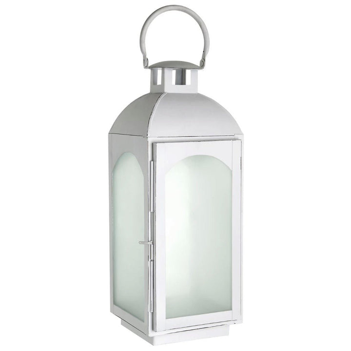 White Wash Mild Steel Lantern - Small1 - Duck Barn Interiors