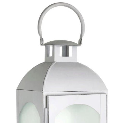 White Wash Mild Steel Lantern - Small2 - Duck Barn Interiors
