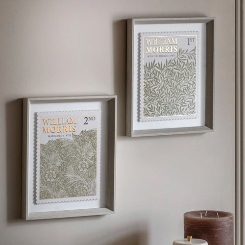 William Morris Green Stamp by Laura Bolton - Set of 2