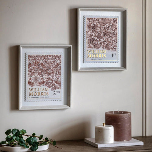 William Morris Red Stamp by Laura Bolton - Set of 2