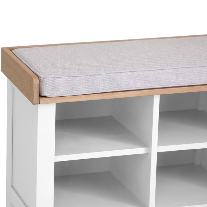 Windsor White Hall Cushioned Seat Bench3 - Duck Barn Interiors