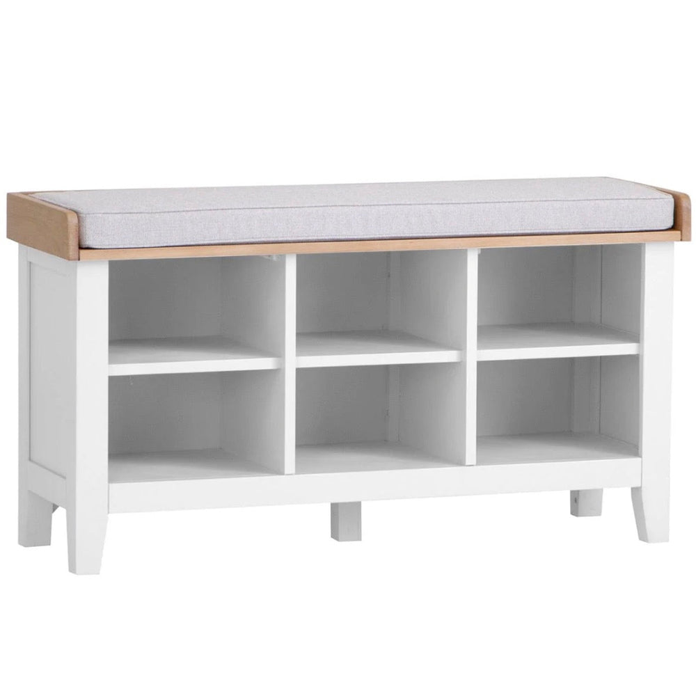 Windsor White Hall Cushioned Seat Bench1 - Duck Barn Interiors