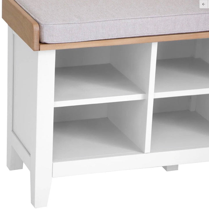 Windsor White Hallway Storage Bench4 - Duck Barn Interiors