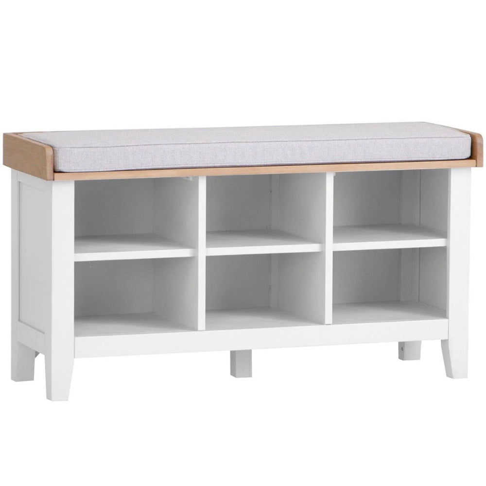Windsor White Hallway Storage Bench2 - Duck Barn Interiors