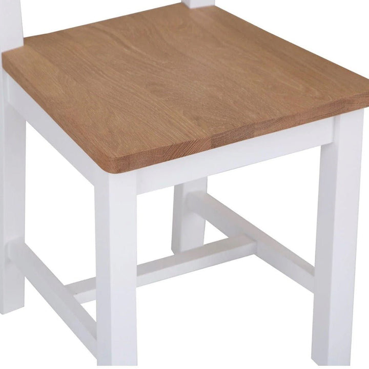 Windsor White Ladder Back Chair Wooden Seat (Pair)5 - Duck Barn Interiors