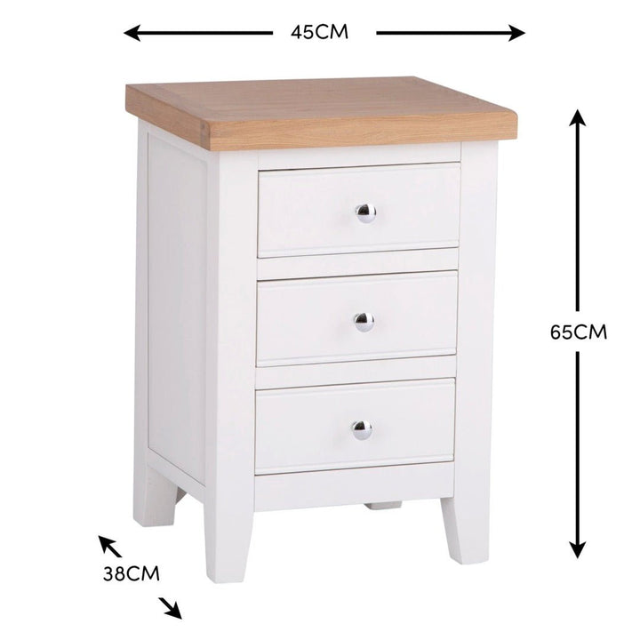 Windsor White Large Bedside Cabinet10 - Duck Barn Interiors