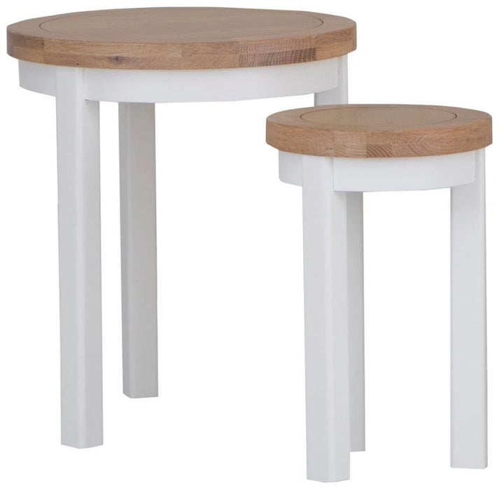 Windsor White Round Nest of 2 Tables6 - Duck Barn Interiors