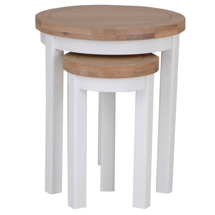 Windsor White Round Nest of 2 Tables7 - Duck Barn Interiors
