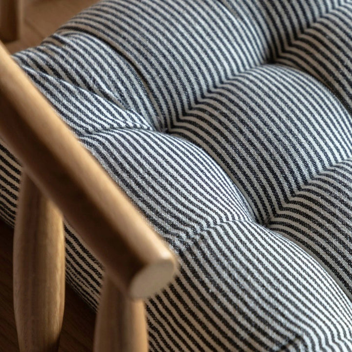 Windsor Woven Strip Seat Pad Cushion - Ink Blue4 - Duck Barn Interiors