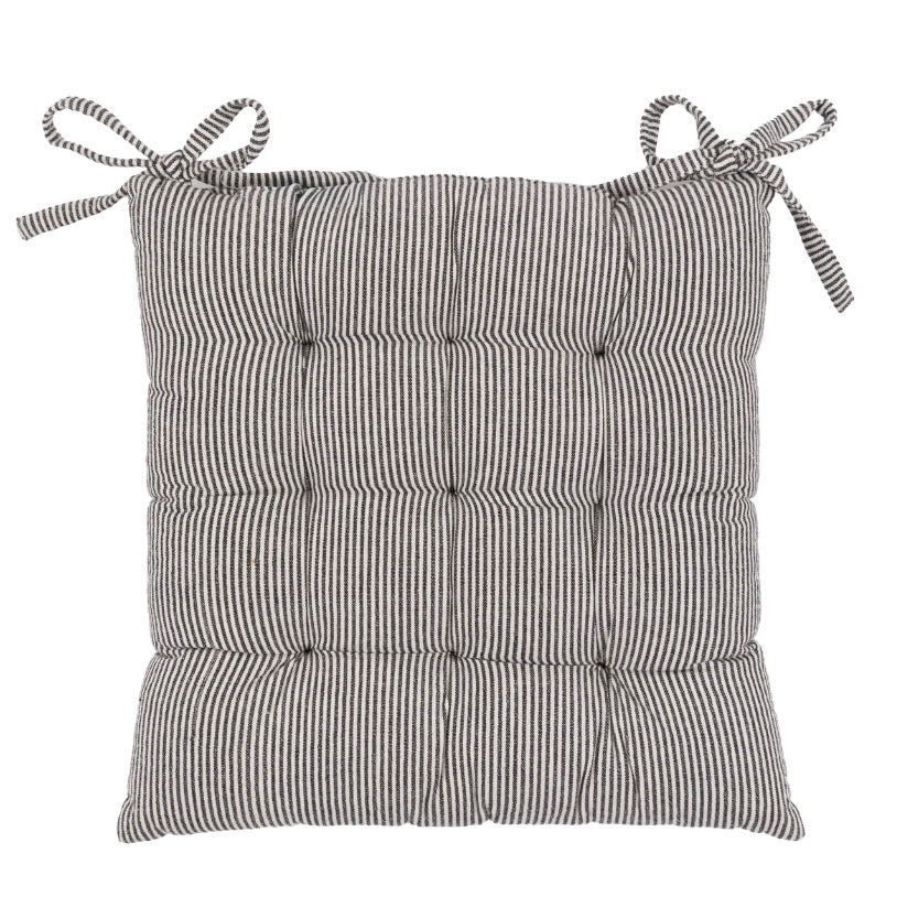 Windsor Woven Strip Seat Pad Cushion - Ink Blue5 - Duck Barn Interiors